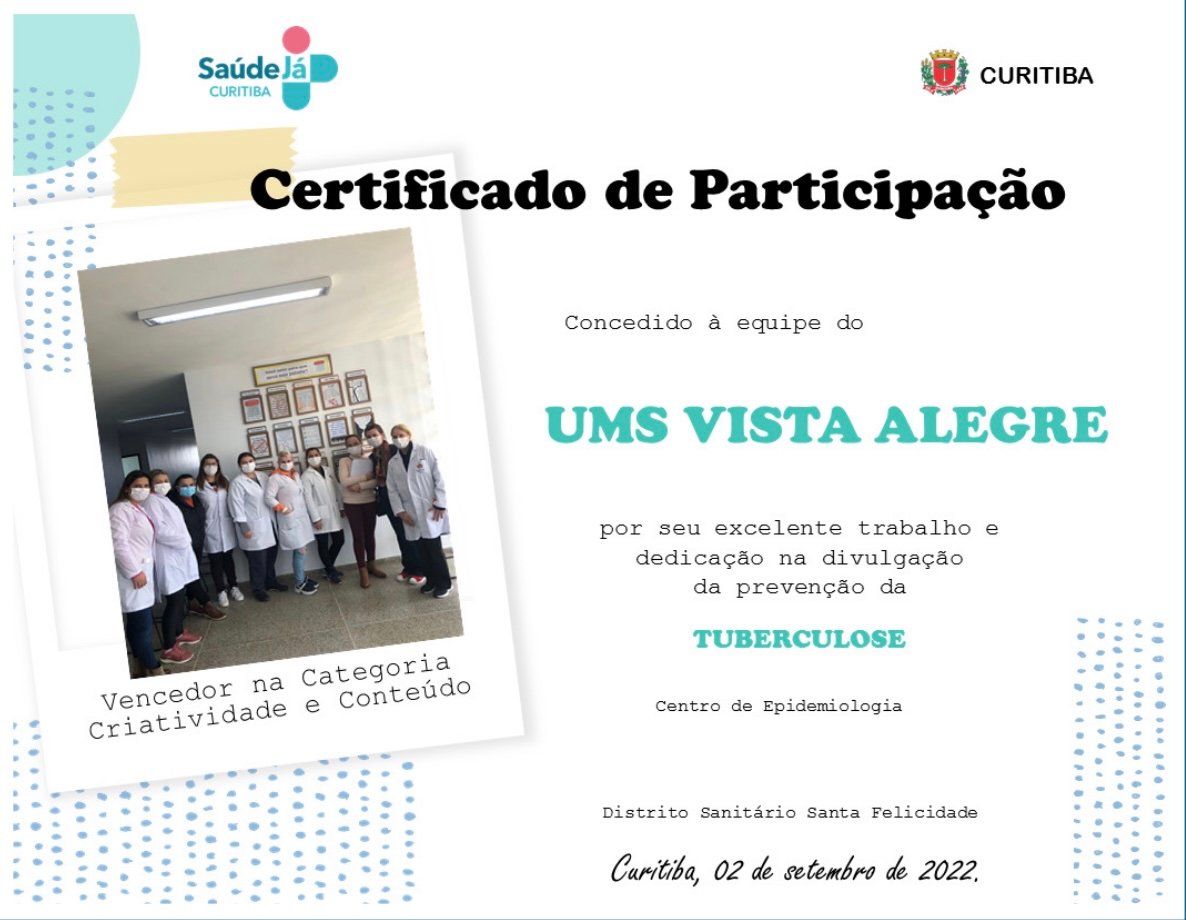 Distrito de Curitiba aumenta a testagem e a adesão
ao tratamento da tuberculose com ação criativa